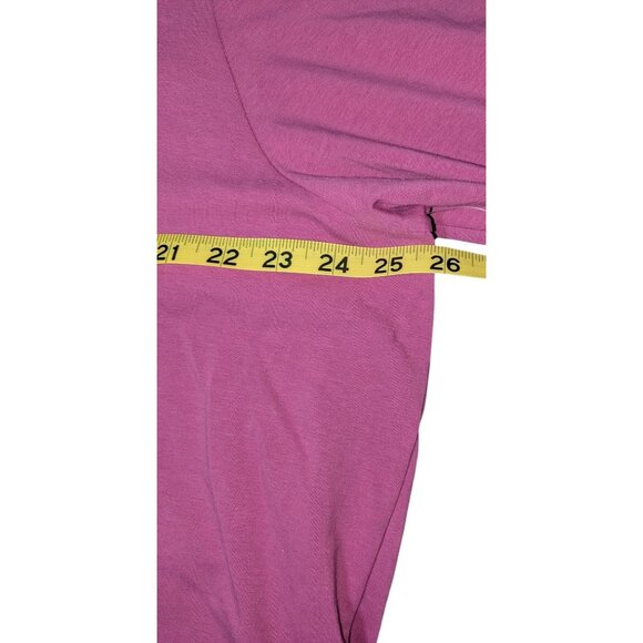 Avenue Women's Pink Long Sleeve Cotton Tee button Detail Neckline 22/24W - Picture 6 of 9